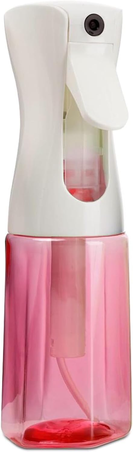 Continuous Mist Spray Bottle – Ultra Fine Mist for Hair Styling, Salon Use, and Versatile Applications – Ideal for Plants, Cleaning, and Travel – 5 oz Pink Octagon Shape Empty Bottle