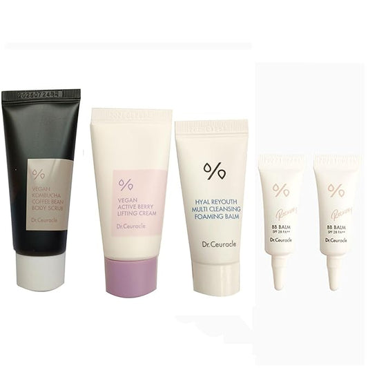 Dr.Ceuracle mini set | Dr.Ceuracle Vegan Kombucha Coffee Bean Body Scrub 20ml Vegan Active Berry Lifting Cream15ml Hyal Reyouth Multi Cleansing Balm10ml Recovery BB Balm SPF 28 PA ++ 2 ml