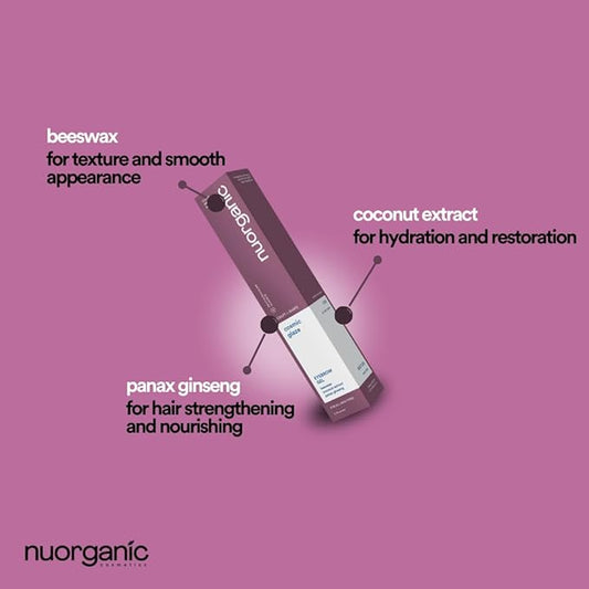 Nuorganic Brow Gel Clear - 6ml Natural Eyebrow Gel Clear, for Brow Growth | Vegan & Cruelty-Free Eyebrow Gel, Infused with Beeswax and Coconut Extract for Sculpting and Nourishing Brows