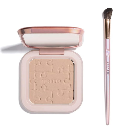 Powder Contour Palette, Matte Finish, Brown Color Family, 0.17 Ounce, Palette, Unisex, Compact, Not Water Resistant, Contour Face Makeup, Milk Tea Grey, All Skin Tones