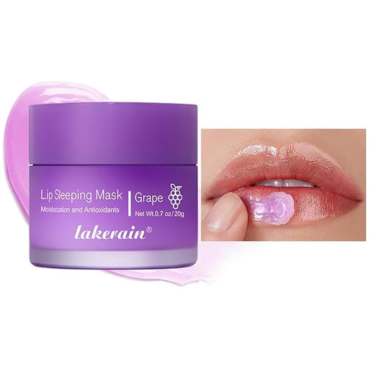 Sleeping Lip Mask, Long-Lasting Nourish & Hydrate Lip Mask, Lip Balm, Lip Oil, Lip Skin Care, Hydrating, Moisturizing Lip Lines Night Sleep Care Lip Anti-chapped Lip Cream (04# Grape)