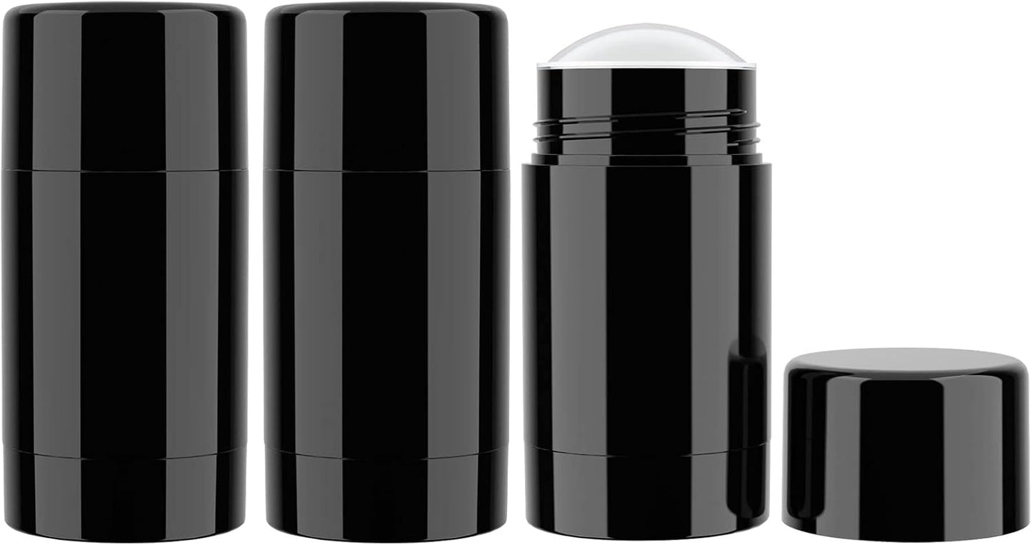 Tekson 2.5oz Empty Refillable Deodorant Containers, 3PCS Twist-UP Containers Tubes, Empty Balm Travel for Lotion Stick