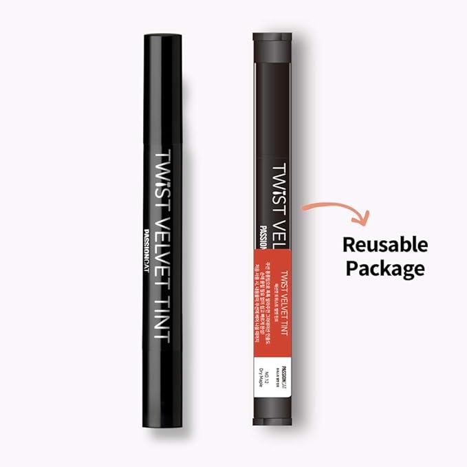 PASSIONCAT Long Lasting Lip Stain for Lips and Cheek Tint | High Pigment Color | lightweight Matte Finish | Weightless | Full Coverage | Twist Velvet Tint #12 (No.12)