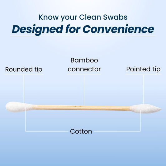 Clean Skin Club Clean Swabs, 2 Pack, 1000 Total Count, One Pointed Tip, Biodegradable + Organic Cotton & Bamboo, Makeup & Nail Polish EyelinerTouch-ups, Ear Cleaning QTips, Sterile, Hypoallergenic