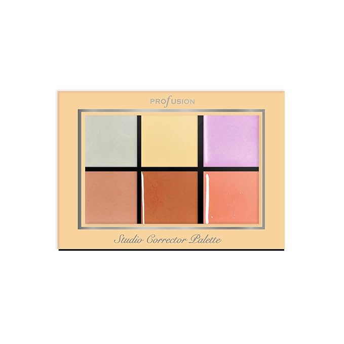 Profusion Cosmetics Studio Corrector Palette for Radiant, Even Skin Tone, Raise Your Makeup Routine and Reduce Redness, Dark Circles, and Other Imperfections to Achieve Flawless Skin