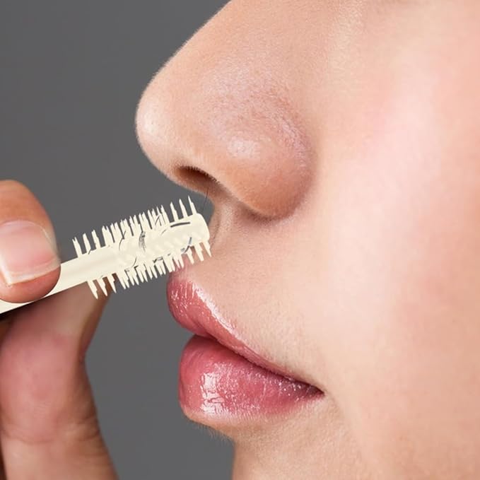 Nasal Hair Cutter, 2025 Upgraded Double Sided Noses Hairs Knife, 360° Rotating Portable Manual Nose Hair Trimmer, Noses Hairs Remover for Women Men Travel Essentials (Beige, 3 Pcs)