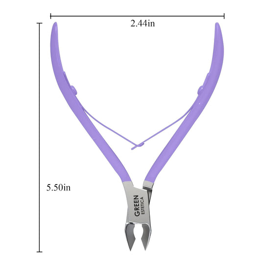 Professional Cuticle Trimmer Nail Cuticle Cutter Stainless Steel Cuticle Nippers with Sharp Blades of Cuticle Clippers Manicure Tools with Double Spring for Nail Care Pedicure Nail Tools (Purple)