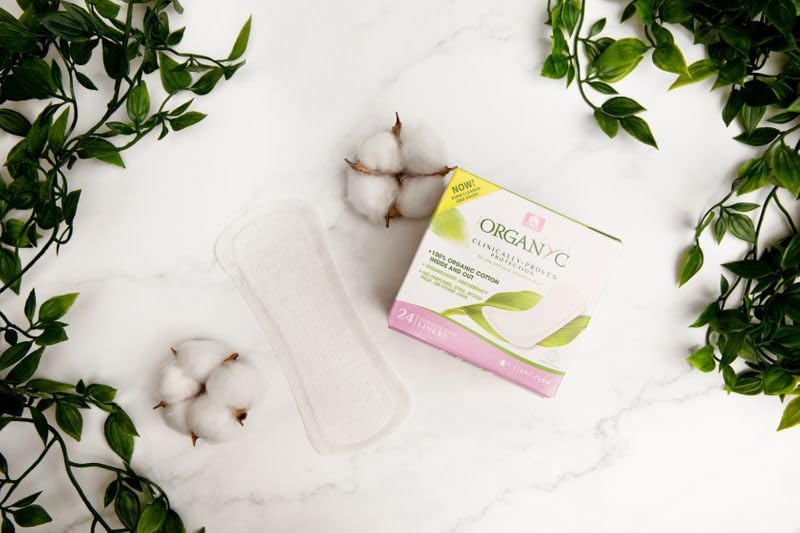 Organyc 100% Certified Organic Cotton Inside and Out Folded Panty Liner, Ultra Thin, Light Flow, 12 Pack of 24 Count, Bulk/Case Pack