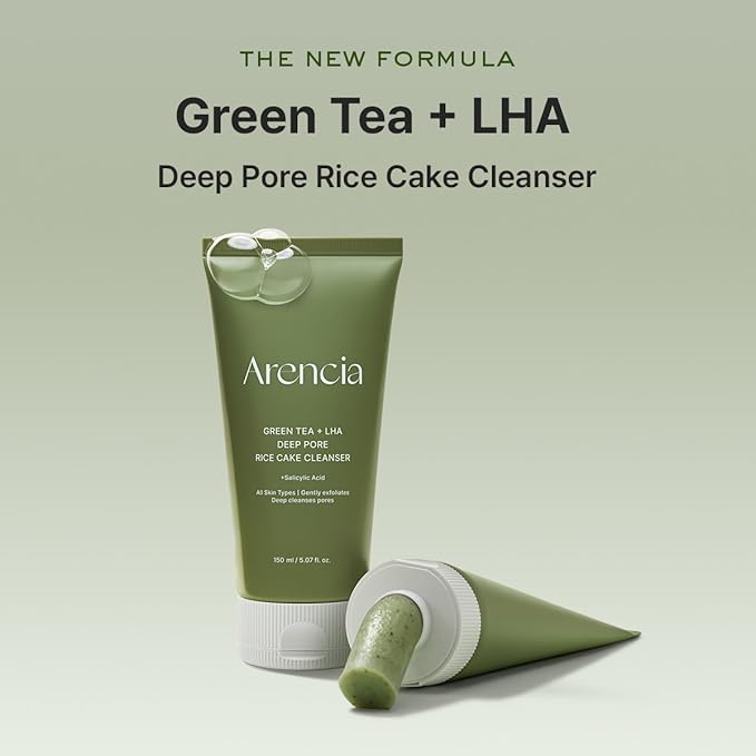 Salicylic Acid, Green Tea + LHA Deep Pore Rice Cake Cleanser – Deep Pore Cleansing, Acne Face Wash, Blackhead Remover, 5.07 fl oz