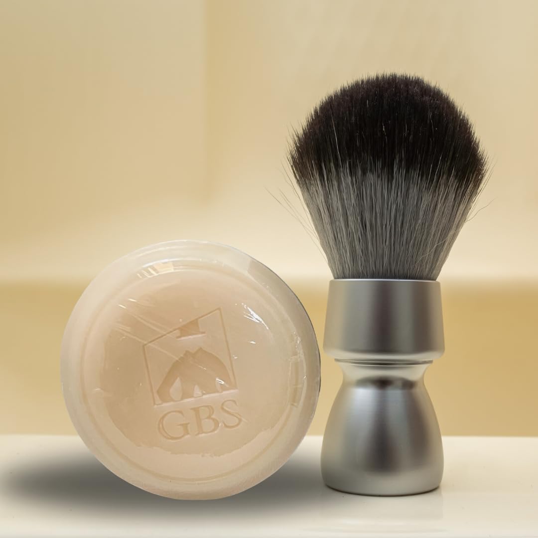 GBS Men's Shaving Soap 97% All Natural Enriched With Shea Butter and Glycerin, Creates Rich Lather Form (3 Pack Fragrance Free)