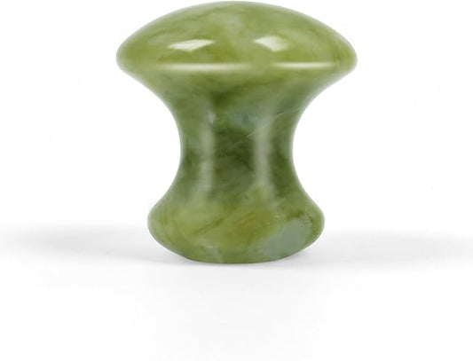 Mushroom Jade Gua Sha Facial Tools, Jade Roller Guasha Massage White Crystal Jade Stone Mushroom Shaped Face Lift Remove Wrinkles Massager for Women Spa, Body Relaxing (Green Jade)