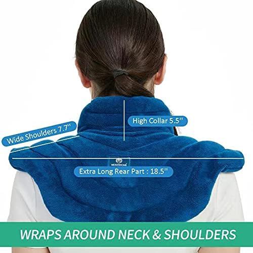Microwavable Heat Pad for Neck and Shoulders, Weighted Microwave Moist Heating Wrap for Pain Relief Sore Muscle Stress Tension, Heated Wrap with Aromatherapy, Hot & Cold Compress, Grey