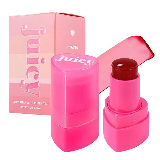 Cooling Water Jelly Tint Stick，Multi-Use Juicy Love Blush, 3-In-1cheek Blush & Eyeshadow & Lip Tinted Long-Lasting Moisture Stick，Bouncy Jelly Texture，Creates A Moist Watercolor Effect (#03, 0.32oz)