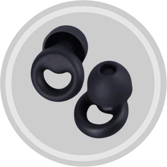 Ultra Soft Earplugs for Sleeping, 30dB Concert Ear Plugs, Ear Protection for Adult & Kid, Noise Cancelling for Rave, Snoring, Lawn Mowing, Travel, Work, Resuable Silicone (6 Ear tips with Case, Black)