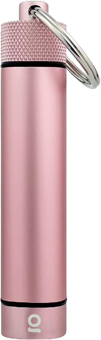 ONGROK Premium Storage Tube, Keychain, Pocket-Sized, Airtight, Aluminum Metal Holder and Case (Rose Gold)
