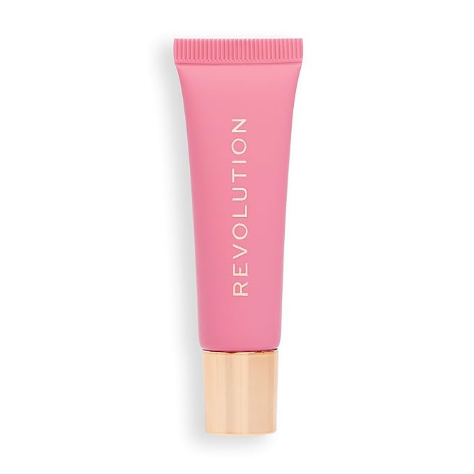 Revolution Beauty, Juicy Peptide Lip Balm, Hydrating & Plumping Lip Balm with Sheer Color, Infused with Vitamin E & Peptides, Pink Strawberry, 0.27 Fl. Oz