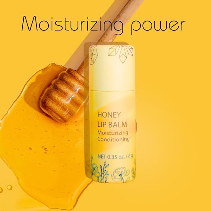 Natural Honey Lip Balm - 100%-grassfed Beef Tallow Chapstick, Organic Raw Honey & Argan Oil - Ultra Moisturizing, Conditioning, No Paraffin, Non Toxic, all Natural - 3 Pack (3x0.28 oz) Untinted