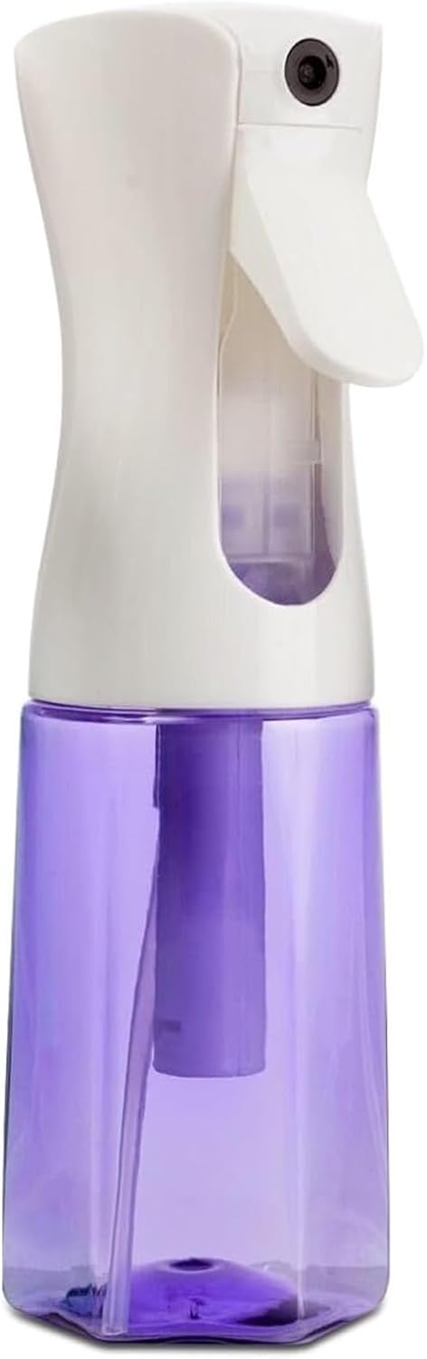 Continuous Mist Spray Bottle – Ultra Fine Mist for Hair Styling, Salon Use, and Versatile Applications – Ideal for Plants, Cleaning, and Travel – 5 oz Purple Octagon Shape Empty Bottle