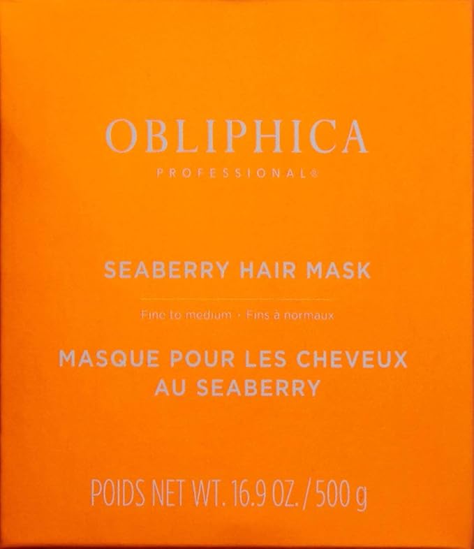 Obliphica Seaberry Hair Mask - Deep Conditioning Hydrating Treatment for Dry and Damaged Hair - Fine, Frizzy, and Color-Treated Hair - 1.05 Pound (Pack of 1)