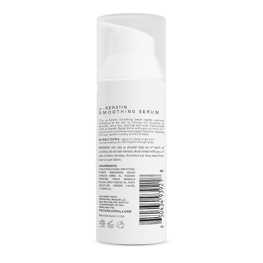Peter Coppola a-Keratin Smoothing Serum - Lightweight Serum Adds Shine & Moisture To Frizzy And Damaged Hair - Hair Repair Serum With Argan Oil Conditions & Hydrates Frizz & Split Ends 1.69 oz