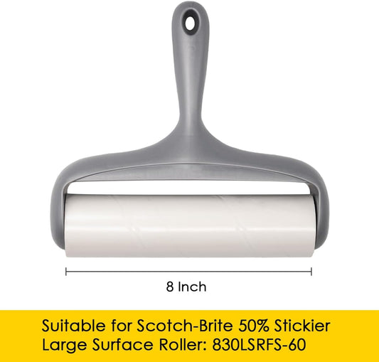 Large Surface Roller Refill for Scotch-Brite 50% Stickier Lint Roller, Works Great On Pet Hair (60 Sheets per Roll, 3 Pack Refills)