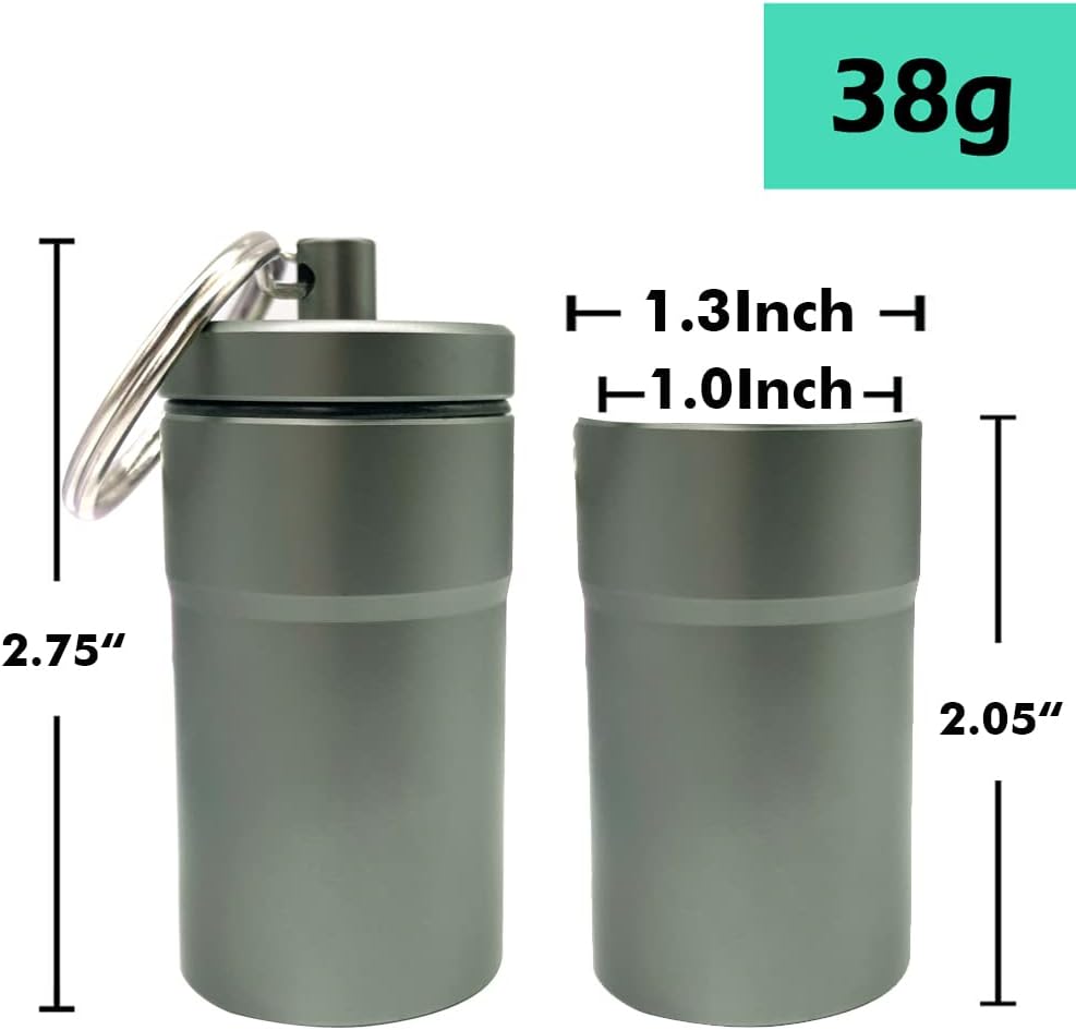 2 Packs 100 Tablets Nitro Bottle Holder, EFFIET Waterproof Metal Pill Bottle Container Capsule Match Container for Geocaching Quarters Cash Hider Storage Tubes/Fishing/Garden/Yard Hiding