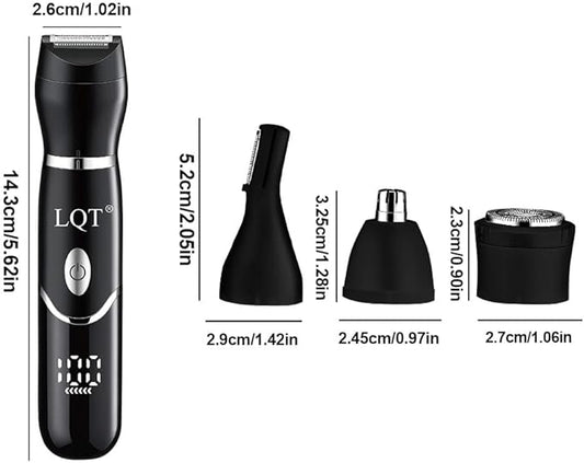 Electric Bikini Trimmer for Women,Led Power Display Removal for Body Nose Hair Trimmer Face Shavers Eyebrow Legs Armpit Bikini Area Pubic Underarms Rechargeable Portable 4 in 1 Womens Razors Set