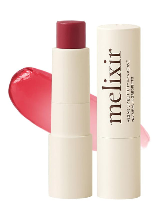 Melixir Vegan Lip Butter #10 Flutter (+11 more colors), Deep Nourishing Tinted Lip Balm for Dry Lips, Bee-Free, Petrolatum-Free, Plant-Based, Hydrating for Cracked and Chapped Lips, Travel Essentials
