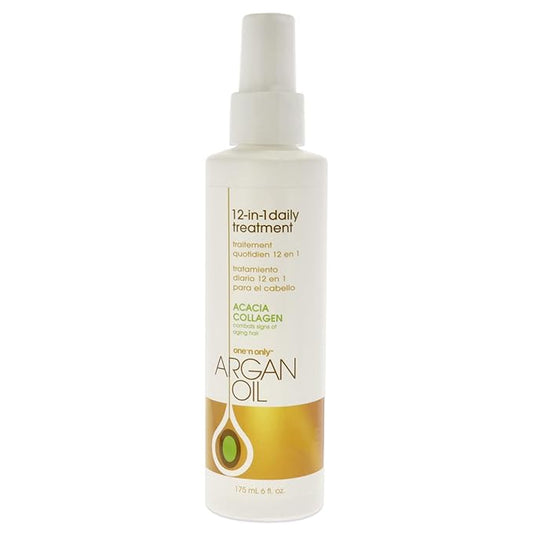 One 'n Only Argan Oil 12-in-1 Daily Treatment, Lightweight, Helps Control Frizz, Smooths, Detangles, Moisturizes, Strengthens and Adds Body to Dry, Damaged Hair, 6 Fl. Oz