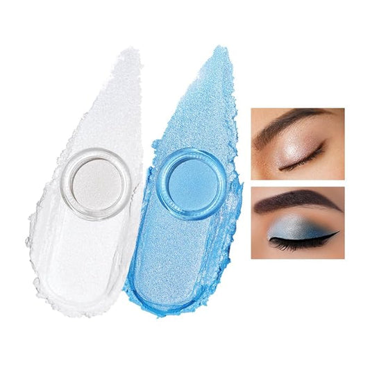 Oulac Cream Eyeshadow also for Highlighter Large Capacity Highly Pigmented Eye Shadow Waterproof &Long Lasting with Moisturizing Formula, Shimmer Glitter Eye Makeup. 6g 01+02