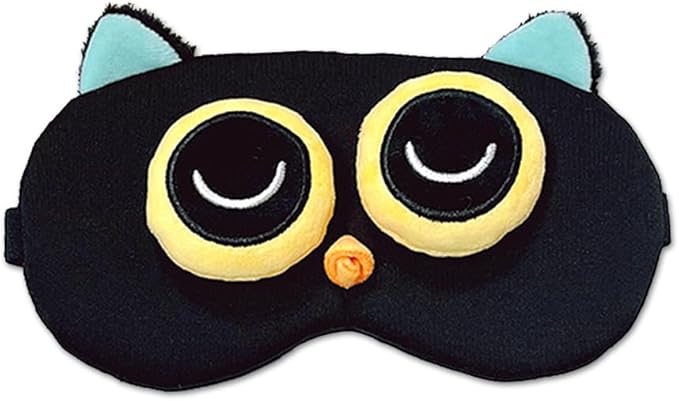 PERFECTSIGHT Owl Sleep Eye Masks, Cute Plush Sleep Eye Cover Lightweight Adjustable Eyeshade Faux Fur Mask Cover for Women Men Sleep Travel Nap