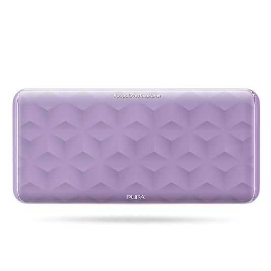Pupa Milano Make-Up Palette L, 001 Lilac, 0.71 oz - 18 Pan Eyeshadow and Blush Palette, Matte, Shimmer, Metallic Finishes - Blendable Velvety Texture Blush Powder - Talc-Free - Eco-Friendly Packaging