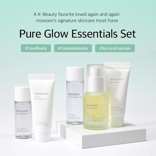 mixsoon Pure Glow Essentials Set, 5-Step Skincare Kit, Gentle & Hydrating, For All Skin Types, 5 Items Korean Glass Skin Care 29.57 Fl. Oz.