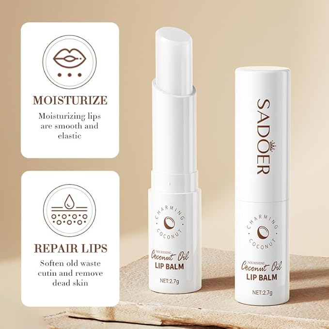 SADOER Coconut Oil Natural Moisturizing Lip Balm Moisturizing Lips Smooth And Elastic Lip Ointments