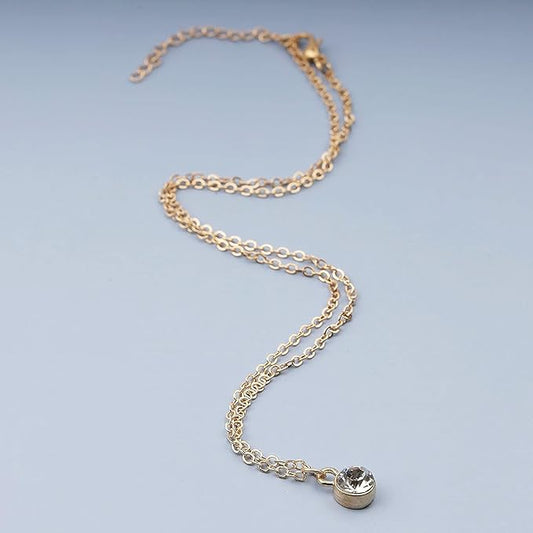 Tiny Rhinestone Pendant Necklace Gold Diamond Choker Necklace Solitaire Diamond Necklace Floating Crystal Necklace Chain Bridesmaid Gifts for Women and Girls
