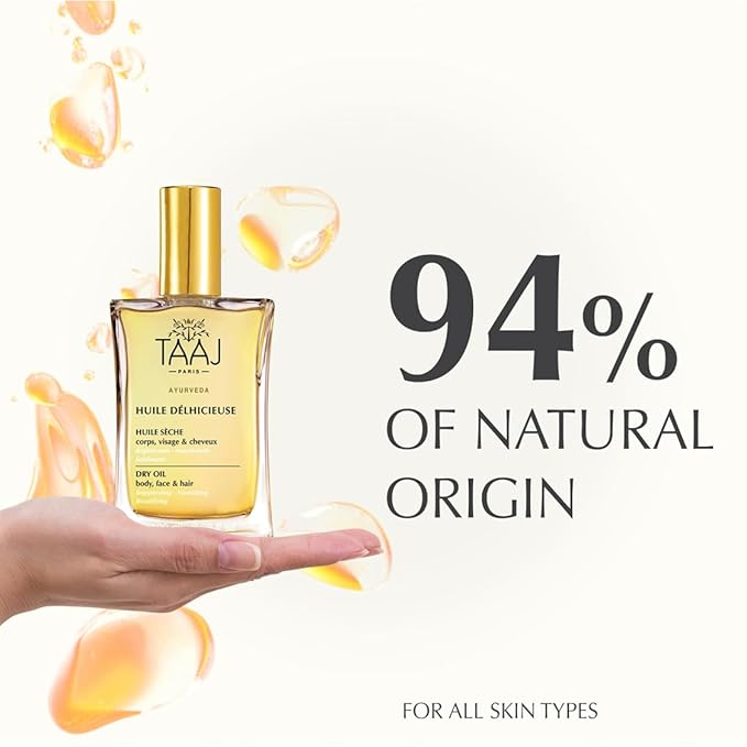 | Délhicieuse Dry Beauty Oil | Face, Body & Hair | Nourishes, Protects & Revitalizes | Silky Skin & Repaired Hair | Ayurvedic-Inspired Skincare | 96% Natural Ingredients | Vegan | 1.7 fl oz