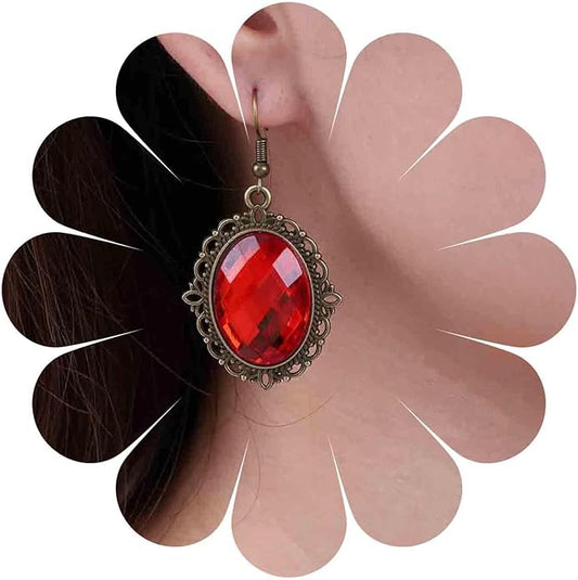 Vintage Black Crystal Drop Earrings Oval Onyx Dangle Earrings Large Onyx Stud Earrings Black Gem Hook Earrings Jewelry for Women and Girls