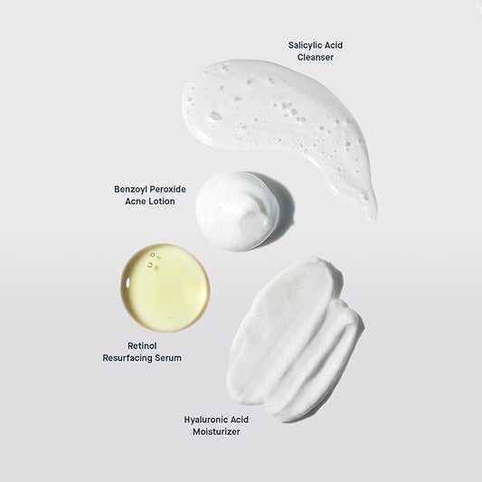 SLMD Skincare by Dr. Pimple Popper - 30-Day Acne System - 4-pc Kit - 3 Steps, 2x per Day Full Routine to Treat and Prevent All Stages of Acne