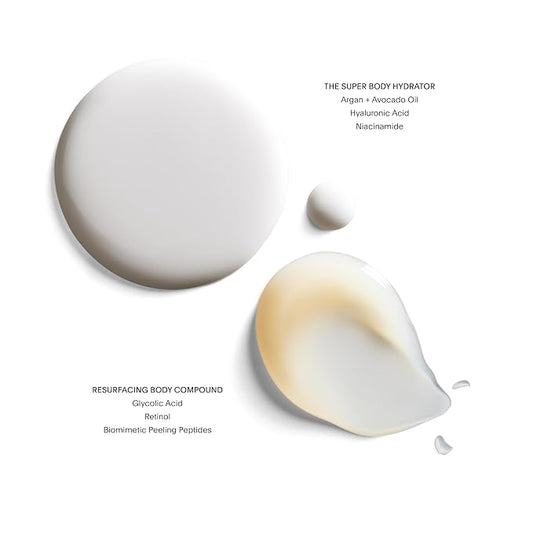 U Beauty Resurfacing Body Compound - Anti-Aging Aha Body Serum and The Super Body Hydrator - Hyaluronic Acid Cream Body Travel Set