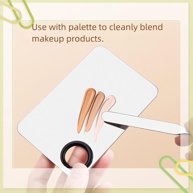 Stainless steel make-up spatula and tray set Make-up spatula Foundation stick Special make-up tray Nail art tray Nail art tools, Silver