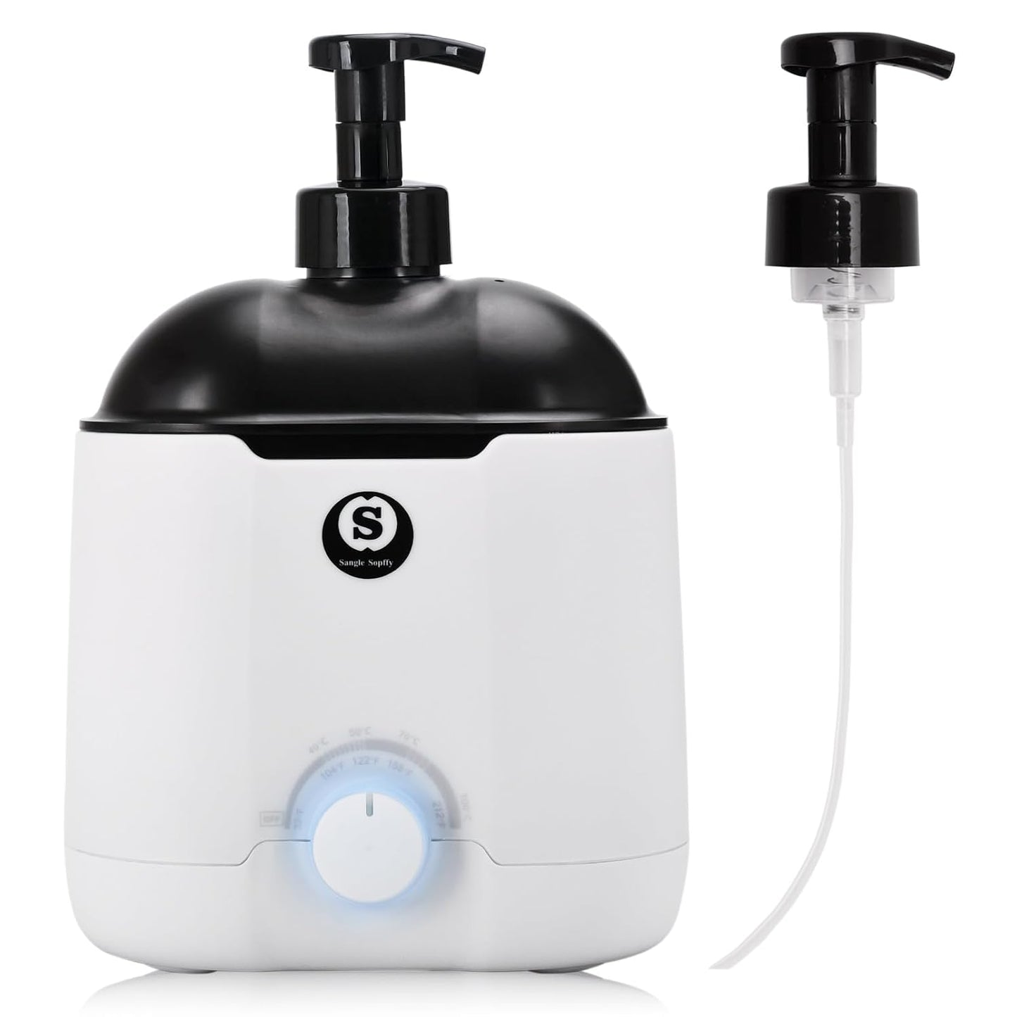 SANGLE SOPFFY Hot Lather Machine,Shaving Cream Warmer for Men 800ML Large Capacity Heated Shaving Cream Dispenser for Home Salon Barber Shop Spa With 2 Pumps,Christmas and Birthday Gift (White)