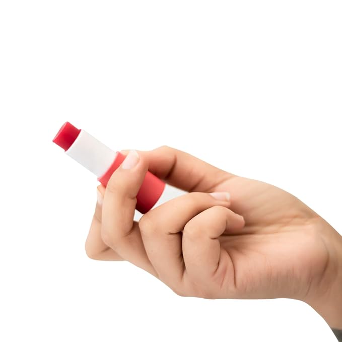 Omorfee 100% Organic Tinted Lip Balm Stick Treatment, Natural Lip Tint Gloss, Long Lasting Rose Lip Tint, Strawberry Flavor, Beetroot & Cocoa Butter, Pink Red Color, Moisturizing Lip Balm - 6g/0.21Oz