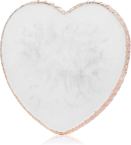 Resin Nail Art Palette Nail Mixing Palette Polish Color Mixing Plate Golden Edge Nail Holder Display Board Heart Shape Cosmetic Mixing Tools