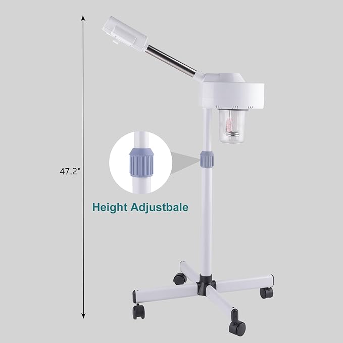 Winado Professional Facial Steamer with Touch Screen, Esthetician Steamer Humidifier Face Spa Mist Steam for Home Beauty Salon, Personal Skin Care Deep Cleaning, White