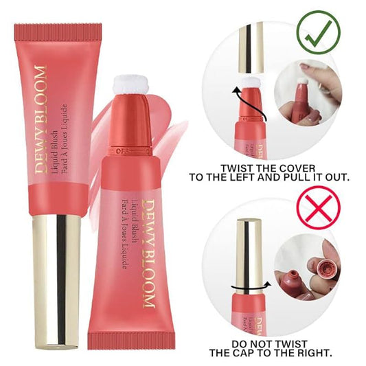 Blush Beauty Wand,Matte Face Blush Stick with Cushion Applicator,Natural Silky Creamy Dewy Liquid Blush Wand,Blendable Blush Stick for Cheek,Cruelty-free,106 Wishes,Peach Pink