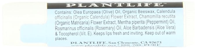 Plantlife Peppermint Lip Balm - Organic Lip Balm Made with Beeswax, Calendula & Chamomile to Create the Most Soothing Lip Balm for Chapped Lips - Helps Moisturize Lips & Cuticles - Made in California