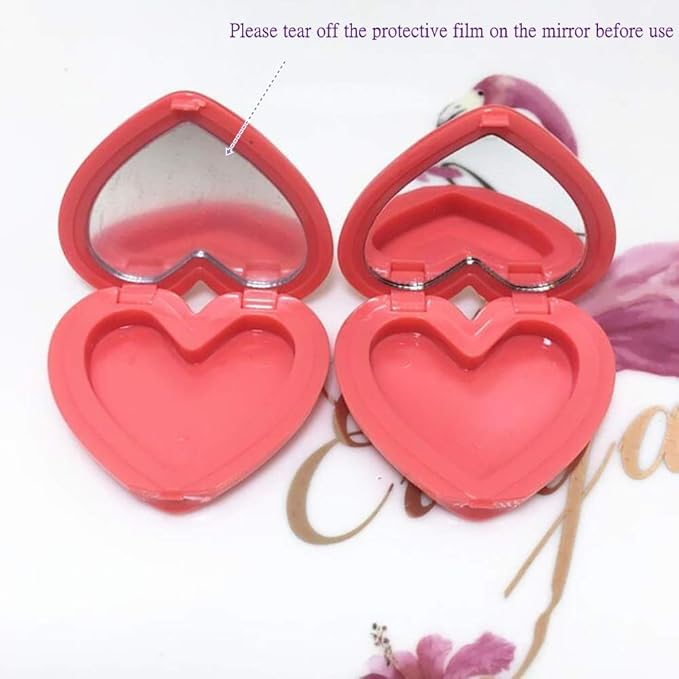 RONRONS 8 Pack Empty Eyeshadow Palette Mini Heart Shaped Lipstick Container Case DIY Cosmetics Container with Mirror