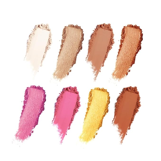 Profusion Cosmetics Frosted Snow Sparkle 19 PC Beauty Box, 1Pc Gorgeous Travel Bag, Eyeliner Pencil, Lip Gloss, Face Mist, 2Pc Lip Mask, 3 Pc Makeup Brushes and 3 Shade Face Palette, 8 Shade Palette