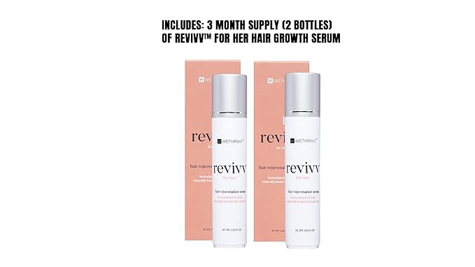 REVIVV Women's Hair Serum 2 Pack | Thicker, Fuller Hair with Our Natural Growth Products | Enhanced Scalp Health and Vitality | Combating Thinning & Packed with Vitamins