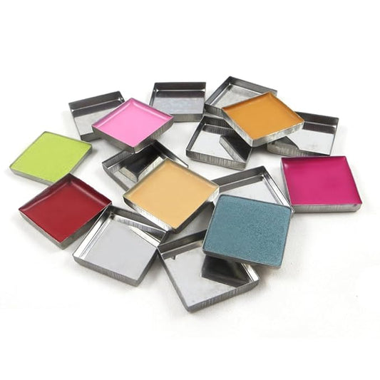 Silver Empty Square Metal Pans 60 Pack for Eyeshadow Palette Magnetic Makeup Palette (26mm)
